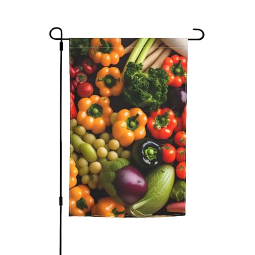 Gartenflaggen mit frischem Gemüse, Obst, farbbeständig, für alle Jahreszeiten, für den Außenbereich, Hofdekoration für Veranden Gartenflaggen mit frischem Gemüse, Obst, farbbeständig, für alle Jahreszeiten, für den Außenbereich, Hofdekoration für Veranden von KLJnmbb