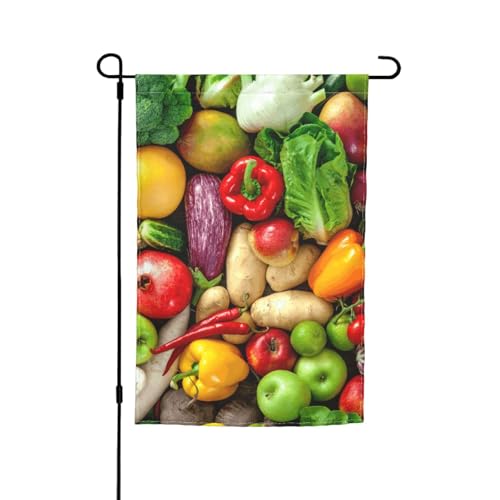 Gartenflaggen mit frischem Obst und Gemüse, farbecht, für alle Jahreszeiten, für den Außenbereich, Hofdekoration für Veranden Gartenflaggen mit frischem Obst und Gemüse, farbecht, für alle Jahreszeiten, für den Außenbereich, Hofdekoration für Veranden von KLJnmbb