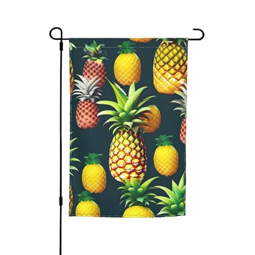 Gartenflaggen mit tropischen Früchten, Ananas-Druck, farbecht, für alle Jahreszeiten, für den Außenbereich, Hof, Dekoration für Veranden Gartenflaggen mit tropischen Früchten, Ananas-Druck, farbecht, für alle Jahreszeiten, für den Außenbereich, Hof, Dekoration für Veranden von KLJnmbb