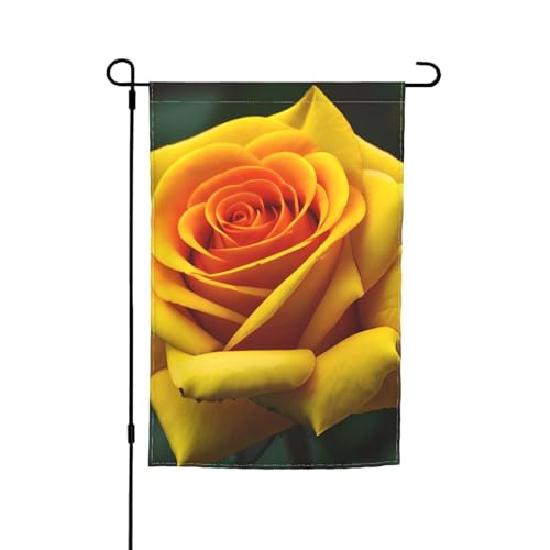 Gelbe Rosen-Bild-Druck, lichtbeständig, Gartenflaggen, Ganzjahresflagge, Outdoor-Hofdekoration für Veranden von KLJnmbb