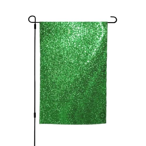 Grüne Pailletten-Glitzer-Druck, lichtbeständig, Gartenflagge, Ganzjahresflagge, Outdoor-Hof-Dekoration für Veranden Grüne Pailletten-Glitzer-Druck, lichtbeständig, Gartenflagge, Ganzjahresflagge, Outdoor-Hof-Dekoration für Veranden von KLJnmbb