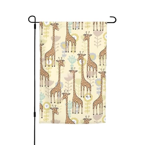 Handgezeichnete Giraffen-Druck, lichtbeständige Gartenflaggen, Ganzjahresflagge, Outdoor-Hofdekoration für Veranden von KLJnmbb