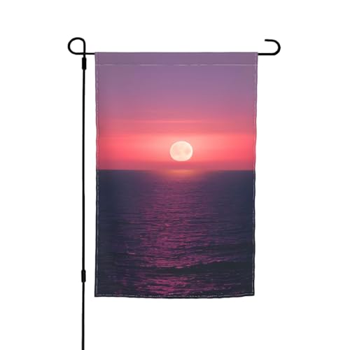 Heller Mond auf See, Hippie-Druck, lichtbeständig, Gartenflagge, Ganzjahresflagge, Outdoor-Hof-Dekoration für Veranden Heller Mond auf See, Hippie-Druck, lichtbeständig, Gartenflagge, Ganzjahresflagge, Outdoor-Hof-Dekoration für Veranden von KLJnmbb