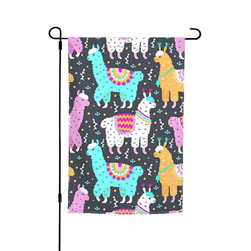 Indischer Alpaka-Druck, lichtbeständig, Gartenflagge, Ganzjahresflagge, Outdoor-Hofdekoration für Veranden von KLJnmbb