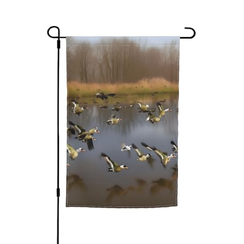 Jagd fliegende Wildenten Druck lichtbeständige Gartenflaggen Ganzjahresflagge Outdoor Hof Dekor für Veranden von KLJnmbb