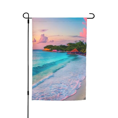 Jamaika-Strand-Druck, lichtbeständig, Gartenflagge, Ganzjahresflagge, Outdoor-Hof-Dekoration für Veranden von KLJnmbb