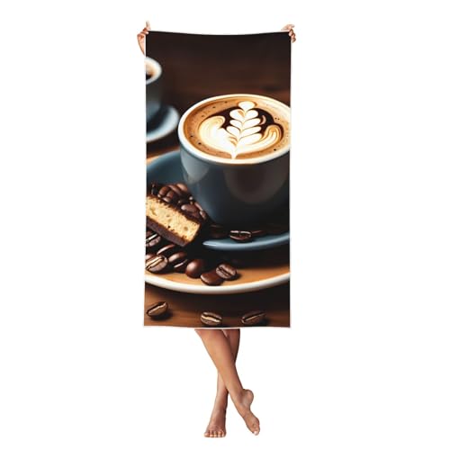 KLJnmbb Delicious Coffee Print weiches Strandtuch, übergroß, schnell trocknendes Handtuch für Erwachsene für Reisen und Pool Handtuch von KLJnmbb