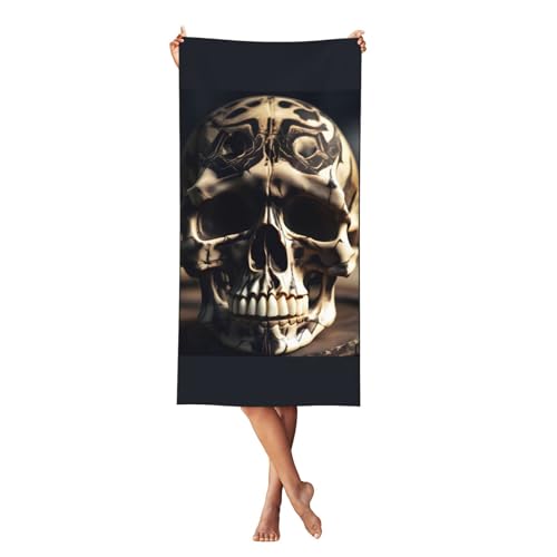 KLJnmbb Skull Rock Roll Skelett Knochen Print Weiches Strandtuch Übergroß Schnell Trocknendes Handtuch für Erwachsene für Reisen und Pool Handtuch von KLJnmbb