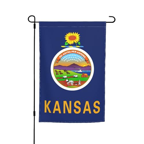 Kansas State Flag Print Fade Resistant Garden Flags All Season Flag Outdoor Yard Decor For Porches von KLJnmbb