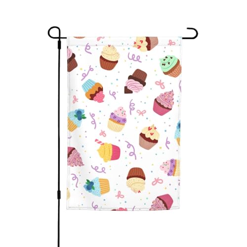 Köstliche Cupcake-Druck, lichtbeständige Gartenflaggen, Ganzjahresflagge, Outdoor-Hof-Dekoration für Veranden Köstliche Cupcake-Druck, lichtbeständige Gartenflaggen, Ganzjahresflagge, Outdoor-Hof-Dekoration für Veranden von KLJnmbb