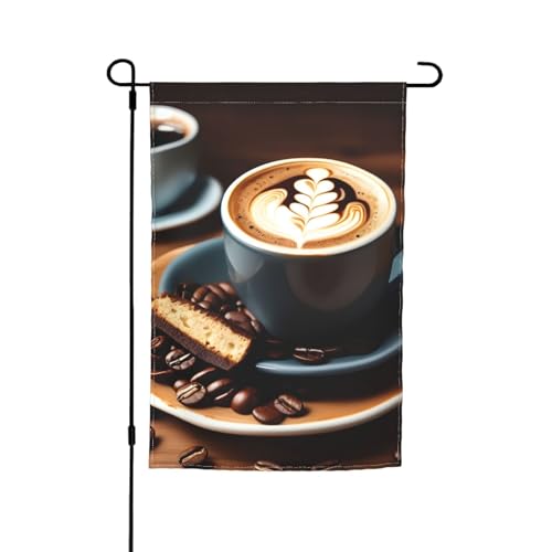 Köstlicher Kaffee-Druck, lichtbeständig, Gartenflagge, Ganzjahresflagge, Outdoor-Hof-Dekoration für Veranden von KLJnmbb