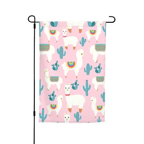 Lama-Kaktus-Druck, lichtbeständige Gartenflaggen, Ganzjahresflagge, Outdoor-Hofdekoration für Veranden Lama-Kaktus-Druck, lichtbeständige Gartenflaggen, Ganzjahresflagge, Outdoor-Hofdekoration für Veranden von KLJnmbb