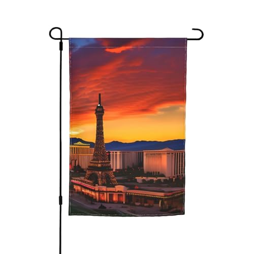 Las Vegas Sonnenuntergang-Druck, lichtbeständige Gartenflagge, Ganzjahresflagge, Outdoor-Hofdekoration für Veranden von KLJnmbb