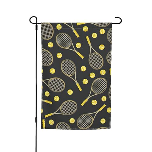 Lustige Tennisschläger und Tennisbälle, bedruckt, lichtbeständig, Gartenflaggen, Ganzjahresflagge, Outdoor-Hof-Dekoration für Veranden Lustige Tennisschläger und Tennisbälle, bedruckt, lichtbeständig, Gartenflaggen, Ganzjahresflagge, Outdoor-Hof-Dekoration für Veranden von KLJnmbb