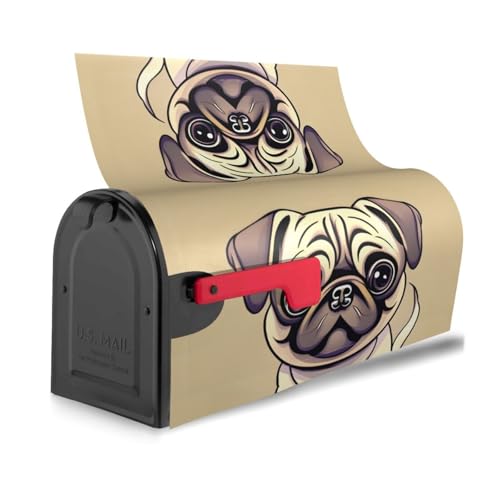 Lustiger Cartoon-Mops-Welpen-Aufdruck, stilvolle Briefkasten-Abdeckung, wasserdicht, einfache Installation, passend für jede Jahreszeit, Briefkastenabdeckung Lustiger Cartoon-Mops-Welpen-Aufdruck, stilvolle Briefkasten-Abdeckung, wasserdicht, einfache Installation, passend für jede Jahreszeit, Briefkastenabdeckung von KLJnmbb