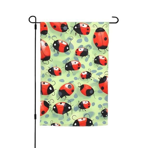 Marienkäfer-Cartoon-Druck, lichtbeständig, Gartenflagge, Ganzjahresflagge, Outdoor-Hof-Dekoration für Veranden Marienkäfer-Cartoon-Druck, lichtbeständig, Gartenflagge, Ganzjahresflagge, Outdoor-Hof-Dekoration für Veranden von KLJnmbb