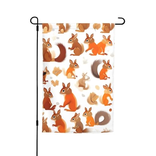 Niedliche Eichhörnchen-Druck, lichtbeständige Gartenflaggen, Ganzjahresflagge, Outdoor-Hof-Dekoration für Veranden Niedliche Eichhörnchen-Druck, lichtbeständige Gartenflaggen, Ganzjahresflagge, Outdoor-Hof-Dekoration für Veranden von KLJnmbb