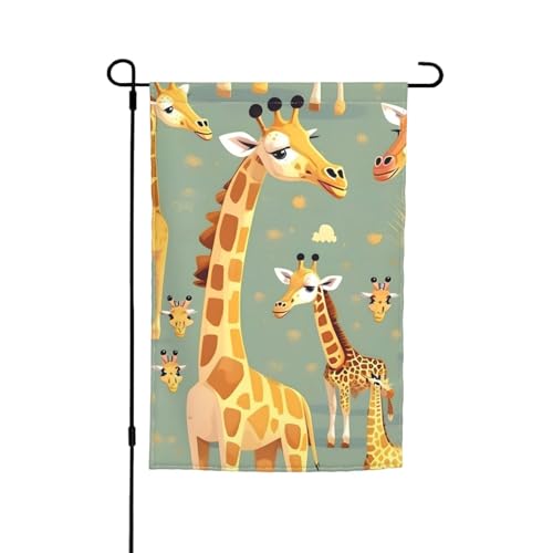 Niedliche wilde Cartoon-Giraffen-Druck, lichtbeständige Gartenflaggen, Ganzjahresflagge, Outdoor-Hof-Dekoration für Veranden Niedliche wilde Cartoon-Giraffen-Druck, lichtbeständige Gartenflaggen, Ganzjahresflagge, Outdoor-Hof-Dekoration für Veranden von KLJnmbb