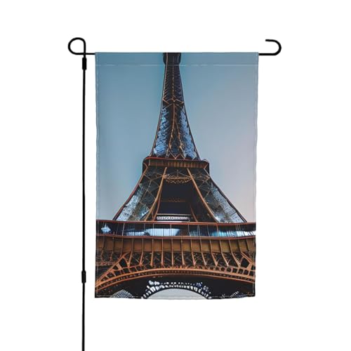 Pariser Eiffelturm-Druck, lichtbeständige Gartenflaggen, Ganzjahresflagge, Outdoor-Hofdekoration für Veranden von KLJnmbb