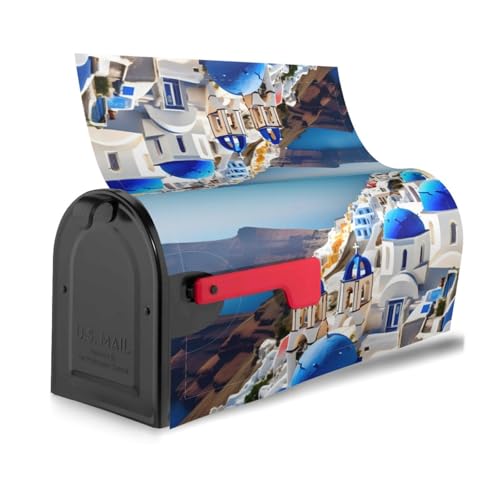 Santorini Griechische Insel mit Meerblick-Druck, stilvolle Briefkastenabdeckung, wasserdicht, einfache Installation, passend für jede Jahreszeit, Briefkastenabdeckung Santorini Griechische Insel mit Meerblick-Druck, stilvolle Briefkastenabdeckung, wasserdicht, einfache Installation, passend für jede Jahreszeit, Briefkastenabdeckung von KLJnmbb