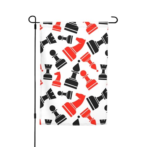 Schachmuster-Druck, lichtbeständige Gartenflaggen, Ganzjahresflagge, Outdoor-Hofdekoration für Veranden von KLJnmbb