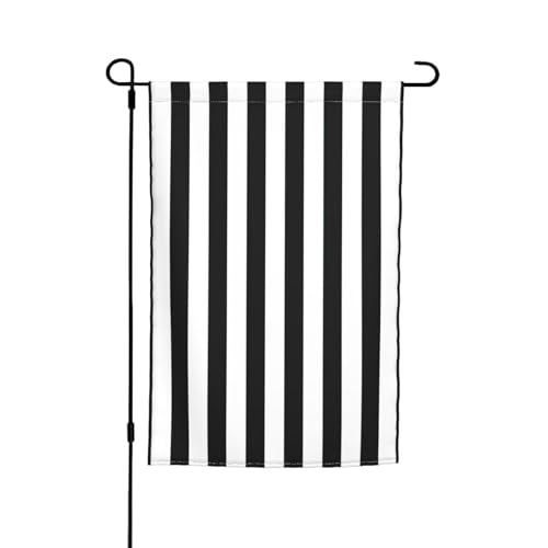 Schwarz-Weiß-Streifen-Druck, lichtbeständig, Gartenflagge, Ganzjahresflagge, Outdoor-Hof-Dekoration für Veranden Schwarz-Weiß-Streifen-Druck, lichtbeständig, Gartenflagge, Ganzjahresflagge, Outdoor-Hof-Dekoration für Veranden von KLJnmbb