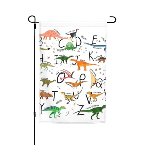 Stilvolle Lernalphabete mit Dinosaurier-Druck, lichtbeständige Gartenflaggen, Ganzjahresflagge, Outdoor-Hof-Dekoration für Veranden Stilvolle Lernalphabete mit Dinosaurier-Druck, lichtbeständige Gartenflaggen, Ganzjahresflagge, Outdoor-Hof-Dekoration für Veranden von KLJnmbb