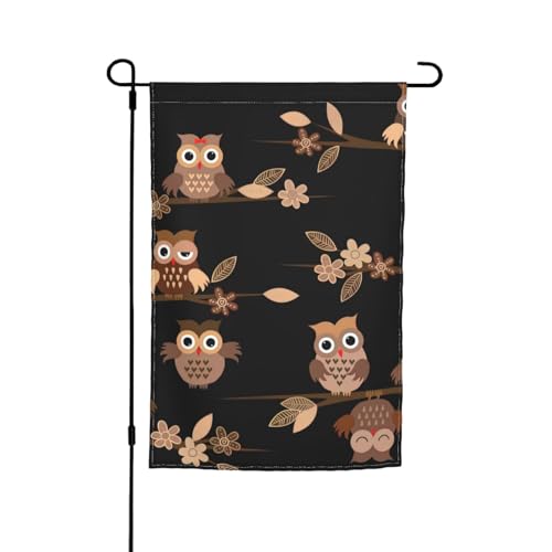 Süße braune Cartoon-Eulen-Druck, lichtbeständige Gartenflaggen, Ganzjahresflagge, Outdoor-Hof-Dekoration für Veranden Süße braune Cartoon-Eulen-Druck, lichtbeständige Gartenflaggen, Ganzjahresflagge, Outdoor-Hof-Dekoration für Veranden von KLJnmbb