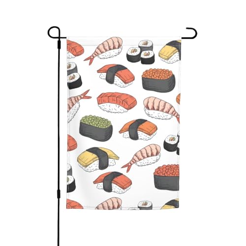 Sushi-Druck, lichtbeständig, Gartenflagge, Ganzjahresflagge, Outdoor-Hofdekoration für Veranden von KLJnmbb