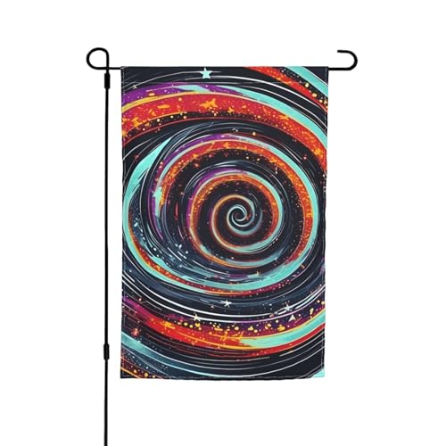 Weltraumspirale, kosmischer Druck, lichtbeständig, Gartenflagge, Ganzjahresflagge, Outdoor-Hofdekoration für Veranden von KLJnmbb
