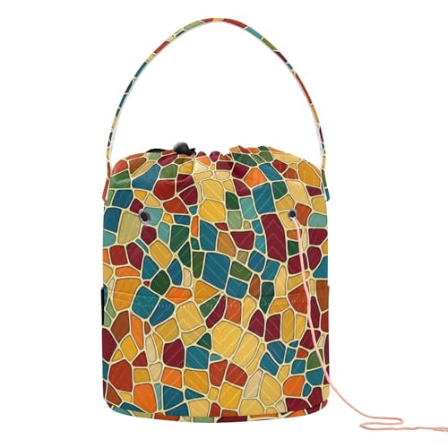 Abstrakte bunte Reisetasche mit Löchern, gehäkelt, für Kunstbedarf, Bolso Para Manualidades Abstrakte bunte Reisetasche mit Löchern, gehäkelt, für Kunstbedarf, Bolso Para Manualidades von KLL