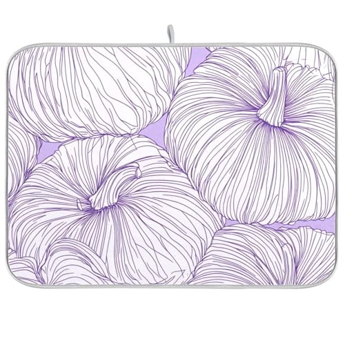 Abstrakter violetter Kürbis, maschinenwaschbar, Abtropfmatte für Geschirr, Mikrofaser, XL, 45,7 x 61 cm Abstrakter violetter Kürbis, maschinenwaschbar, Abtropfmatte für Geschirr, Mikrofaser, XL, 45,7 x 61 cm von KLL