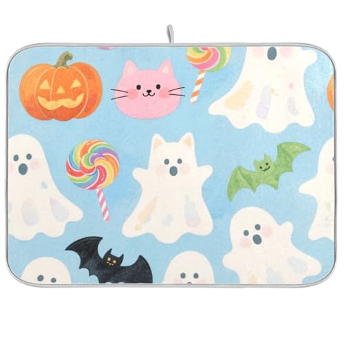 Abtropfmatte für Halloween-Kürbis-Trockner, Küche, Küche, Mikrofaser, groß, 45,7 x 61 cm, Orange Abtropfmatte für Halloween-Kürbis-Trockner, Küche, Küche, Mikrofaser, groß, 45,7 x 61 cm, Orange von KLL