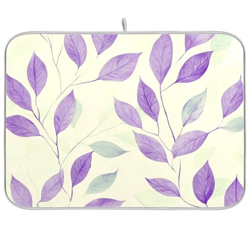 Abtropfmatte für die Theke, violette Blätter, 45,7 x 61 cm von KLL