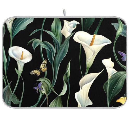 Art Calla Lily Abtropfgestell für die Küche, saugfähig, mit Matte, groß, zum Trocknen, 45,7 x 61 cm, Schwarz Art Calla Lily Abtropfgestell für die Küche, saugfähig, mit Matte, groß, zum Trocknen, 45,7 x 61 cm, Schwarz von KLL