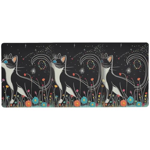 Art Ragdoll Cat Cooles Mauspad für Laptop für Gaming, rutschfest, kleine Schreibtischunterlage für Tastatur und Tiere, 80 x 30 cm von KLL