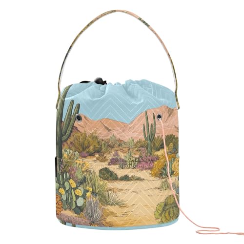 Aufbewahrungsbeutel für Kakteen, Wüstenkunst, Himmel, tragbare Basteltasche, Organizer für Strickwerkzeug, Soporte de Hilo para tejer Aufbewahrungsbeutel für Kakteen, Wüstenkunst, Himmel, tragbare Basteltasche, Organizer für Strickwerkzeug, Soporte de Hilo para tejer von KLL