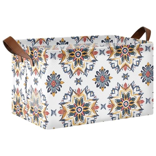 Aufbewahrungskörbe im Vintage-Stil, Bohemian-Blumen, Stoffkörbe, Aufbewahrungskörbe und Korb mit Griffen, Stoffwürfel für Schlafzimmer, Büro, Schrank, Kleidung, Kinderzimmer, 2 Stück Aufbewahrungskörbe im Vintage-Stil, Bohemian-Blumen, Stoffkörbe, Aufbewahrungskörbe und Korb mit Griffen, Stoffwürfel für Schlafzimmer, Büro, Schrank, Kleidung, Kinderzimmer, 2 Stück von KLL