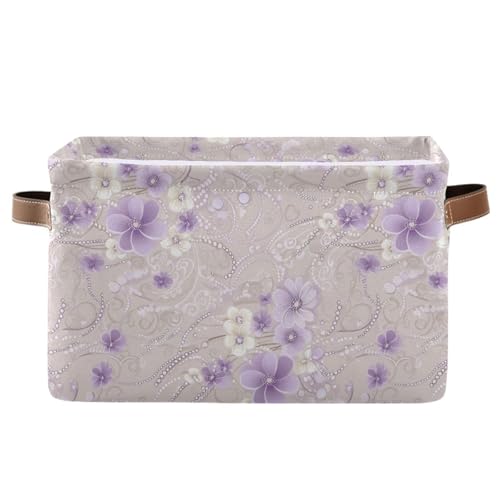 Aufbewahrungskörbe im Vintage-Stil mit Perlenblumen, wasserdicht, faltbar, mit stabilem Griff, klein, klein, 2 Stück, für Kinderkleidung Aufbewahrungskörbe im Vintage-Stil mit Perlenblumen, wasserdicht, faltbar, mit stabilem Griff, klein, klein, 2 Stück, für Kinderkleidung von KLL