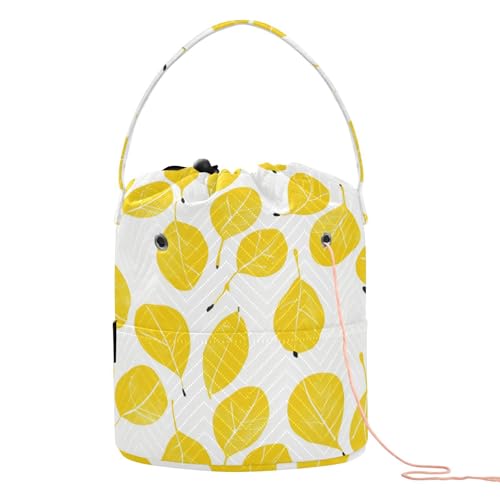 Aufbewahrungstasche für Herbstblattfeigen, Gelb, tragbare Stricktasche, Garn für Stricknadeln, Gancho Para Tejer Aufbewahrungstasche für Herbstblattfeigen, Gelb, tragbare Stricktasche, Garn für Stricknadeln, Gancho Para Tejer von KLL