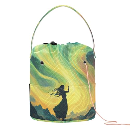 Aurora Illustration Art gelbe Aufbewahrungstaschen, tragbare Basteltasche, Organizer für Strickwerkzeug, Zubehör zum Häkeln Aurora Illustration Art gelbe Aufbewahrungstaschen, tragbare Basteltasche, Organizer für Strickwerkzeug, Zubehör zum Häkeln von KLL