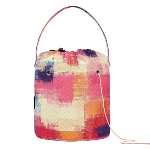 Batik-Karo, abstrakt, mehrfarbig, gehäkelt, tragbar, Organizer für Kunstbedarf, Zubehör zum Häkeln Batik-Karo, abstrakt, mehrfarbig, gehäkelt, tragbar, Organizer für Kunstbedarf, Zubehör zum Häkeln von KLL