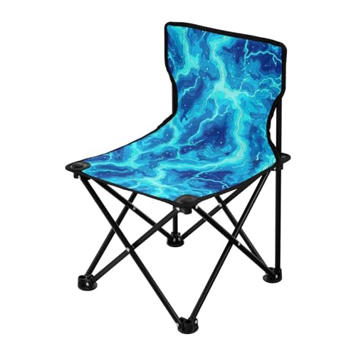Blue Lightning Turquoise Faltbare Campingstühle Ultraleichte Tragbare Stühle für Erwachsene Inklusive Tragetasche Eisangelstühle für Erwachsene zum Campangeln von KLL