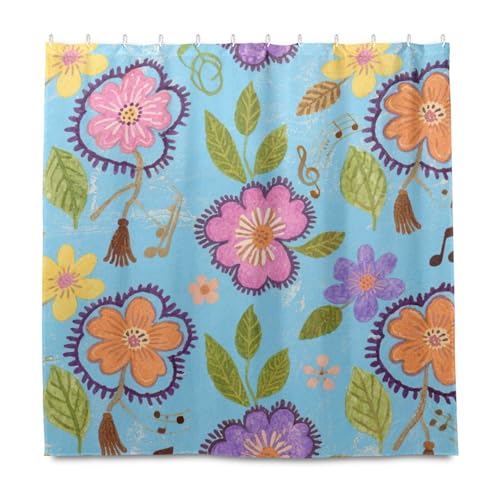 Böhmischer rosa Blumen, dekorativer Stoff, wasserdicht, langer Stoff, Duschvorhang mit Haken, Polyester-Stoff, waschbar, großer Duschvorhang, Auskleidung für Badezimmer, Herbstdekoration Böhmischer rosa Blumen, dekorativer Stoff, wasserdicht, langer Stoff, Duschvorhang mit Haken, Polyester-Stoff, waschbar, großer Duschvorhang, Auskleidung für Badezimmer, Herbstdekoration von KLL