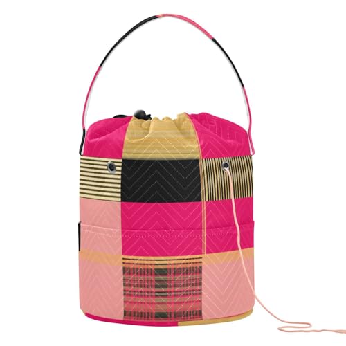 Buffalo Plaid Check Hot Pink Gold Crochet Storage with Holes Crochet Case Organizer for Art Supply Hilo para tejer bolsas Buffalo Plaid Check Hot Pink Gold Crochet Storage with Holes Crochet Case Organizer for Art Supply Hilo para tejer bolsas von KLL