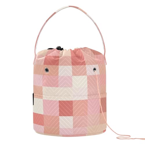 Buffalo Plaid Kariert Rosa Häkelaufbewahrung Tragbar Stricken Häkeln für Nadelhalter Zubehör Para Bolsos Häkeln von KLL