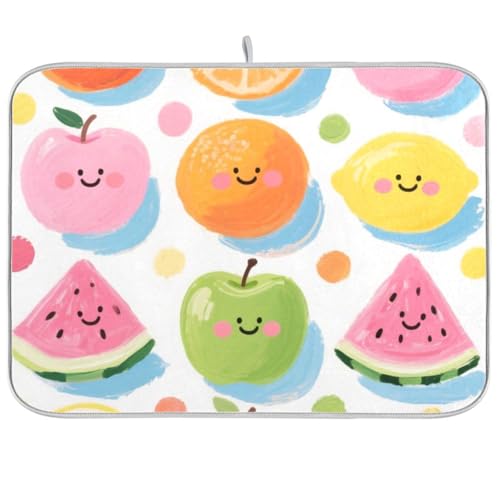 Bunte und niedliche Ölgemälde-Obst-Thekenmatte, Küchen-Abtropfmatte für Küchentheke, Abtropfmatte, 45,7 x 61 cm, 45,7 x 61 cm von KLL