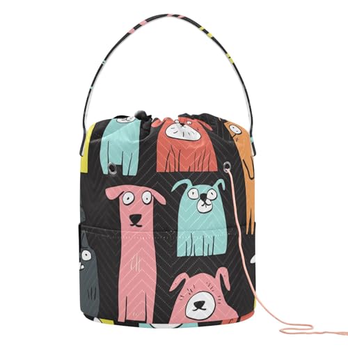 Cartoon-Hunde-Garn-Tragetasche, tragbar, für Strickwerkzeug, Soporte de Hilo para tejer von KLL