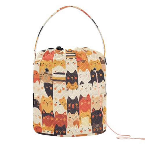 Cartoon-Katzen-Familie, niedliche Häkeltasche, tragbarer Häkelnadel-Organizer für Nadelhalter, Artikulos para tejer Cartoon-Katzen-Familie, niedliche Häkeltasche, tragbarer Häkelnadel-Organizer für Nadelhalter, Artikulos para tejer von KLL