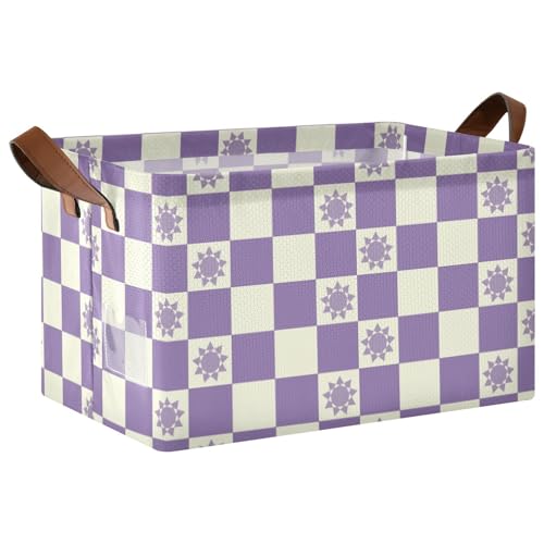 Dekorative Regalkörbe, Behälter mit Griffen, Würfelbehälter für Schlafzimmer, Büro, Schrank, Kleidung, Kinderzimmer, Kinderzimmer, Lila, 2 Stück von KLL